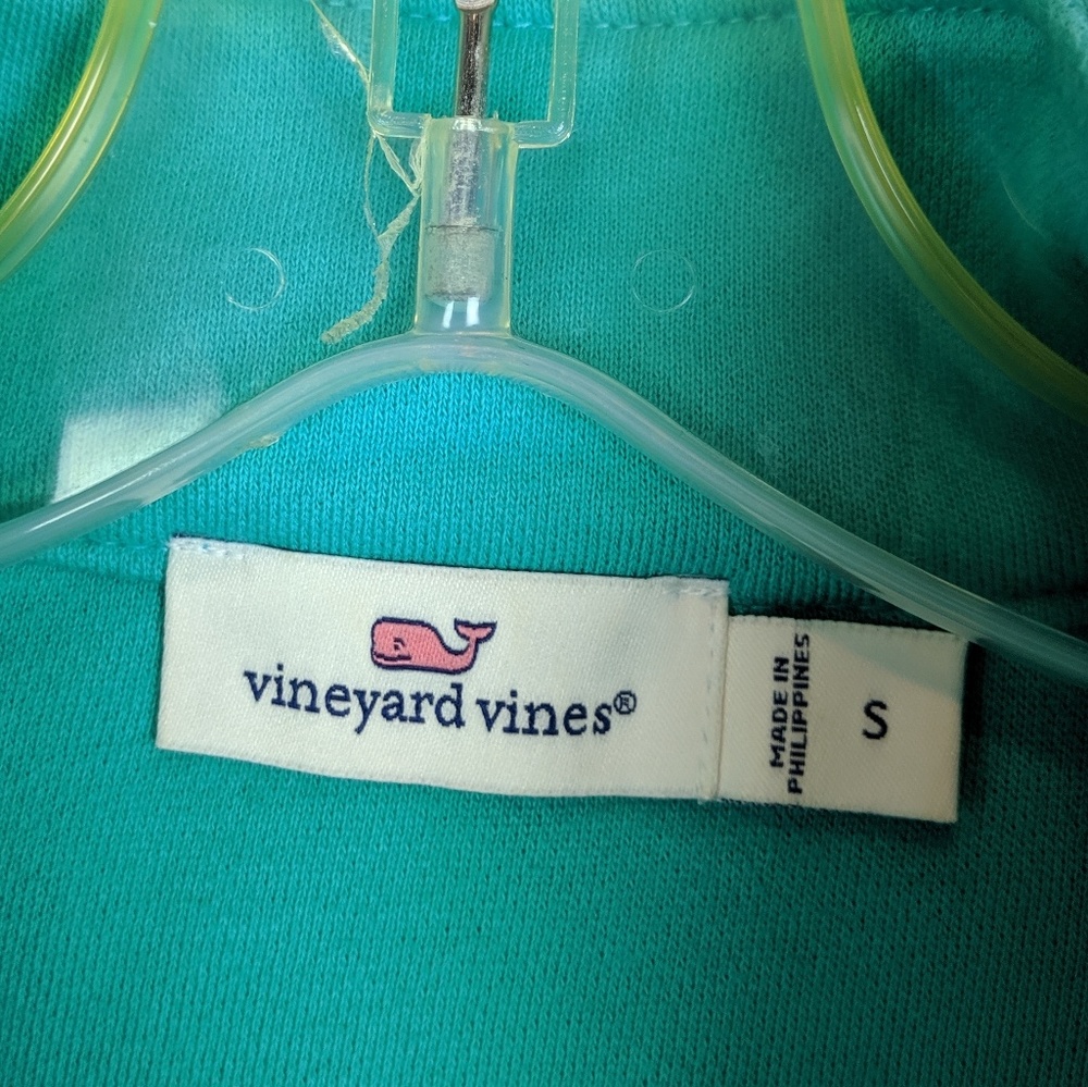 Vineyard Vines | Teal White Quarter Zip Top - E76 - Picture 7 of 8